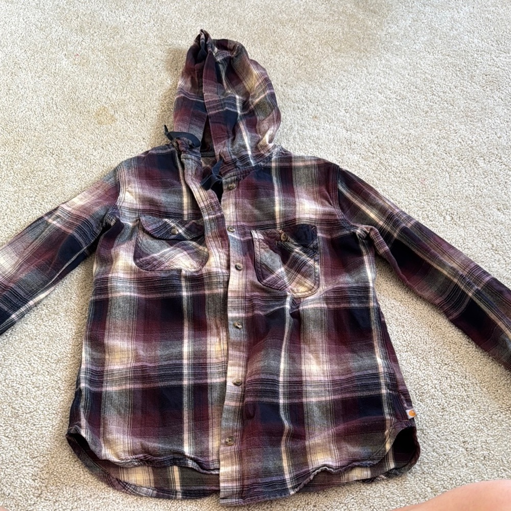 Carhartt Plaid Hooded Flannel Shirt